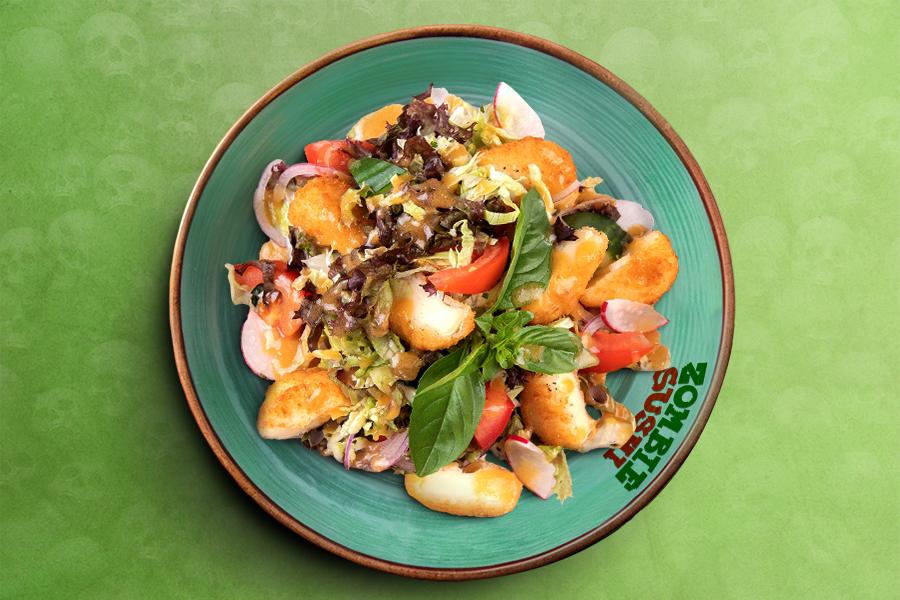 Салат с камамбером в ананасовом соусе